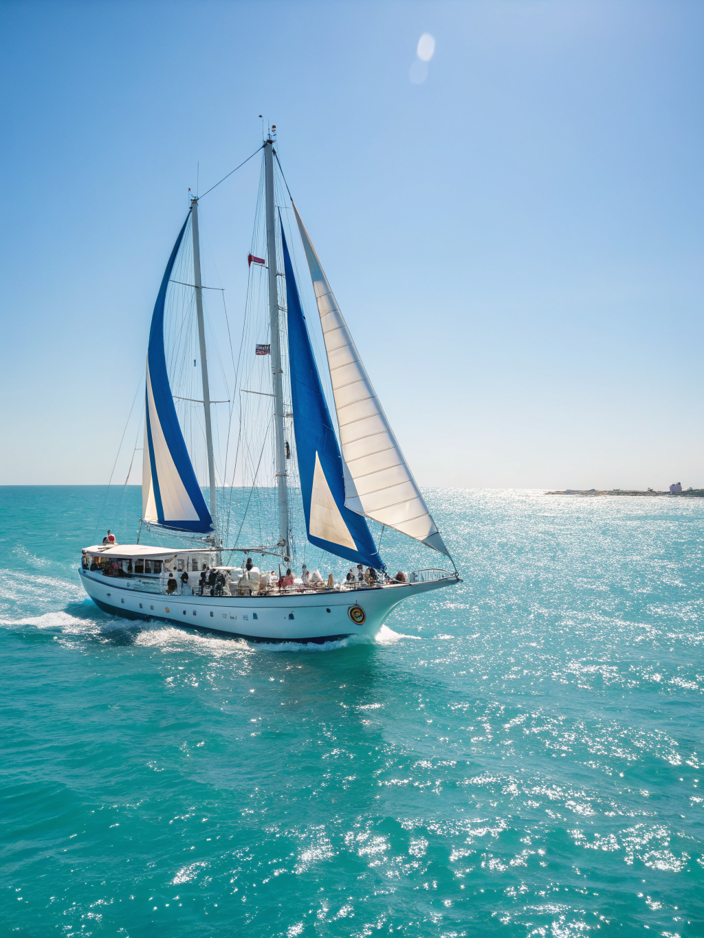 Sunlight reflecting off turquoise coastal seawater chop