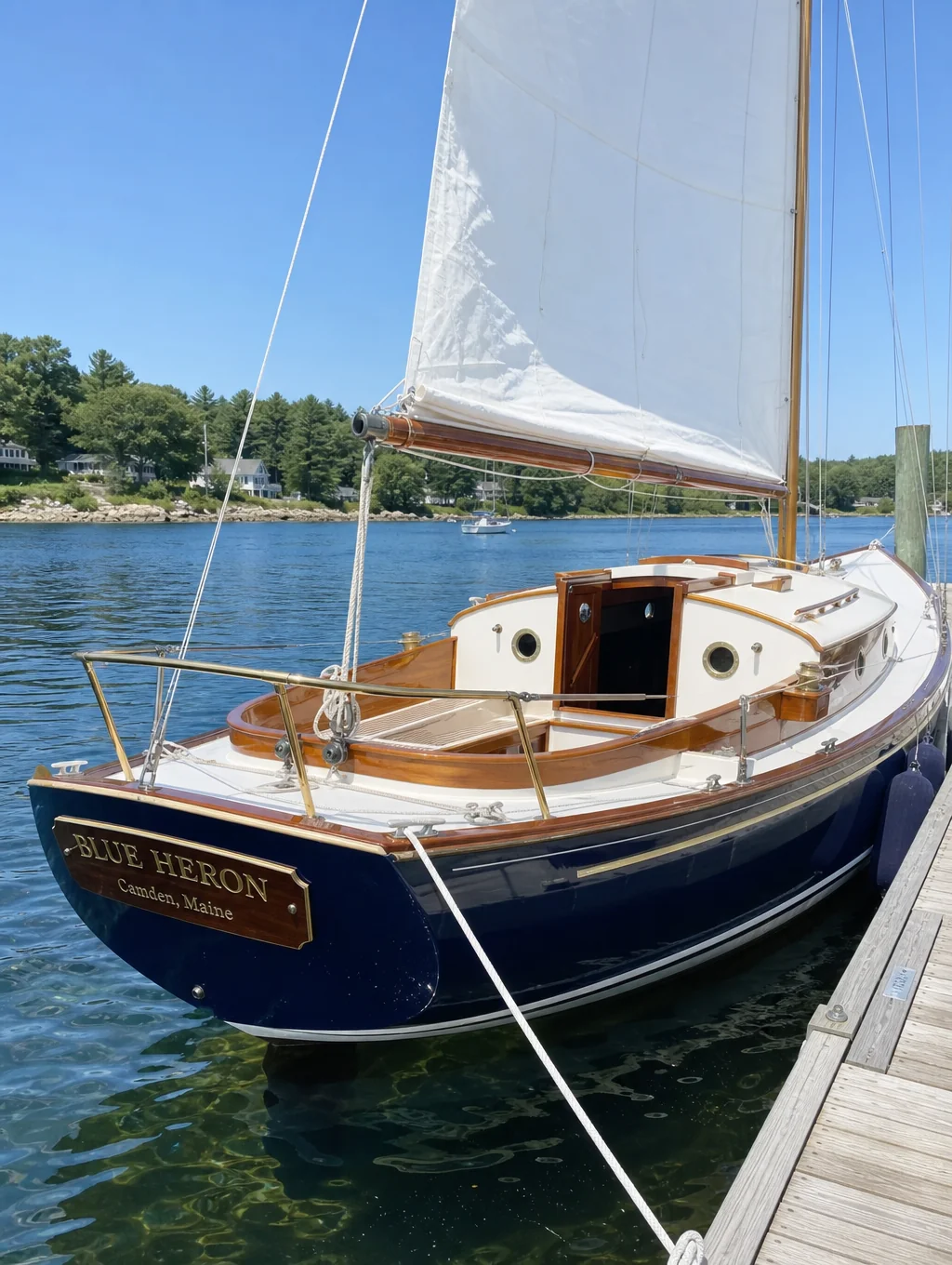 The Circus Wagon sailboat anchored in calm turquoise waters with lines drying on deck